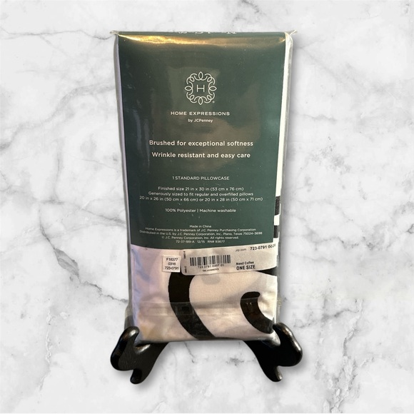 JCPenney Home expressions white standard pillowcase graphic print Need Coffee - Picture 2 of 8